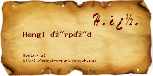 Hengl Árpád névjegykártya
